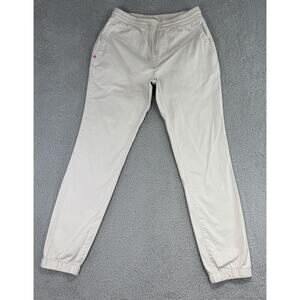 Mugsy Stones Pants Mens Med Cream Classic Jogger Drawstring Stretch Drawstring